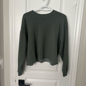 Green American Eagle Cropped Sweater